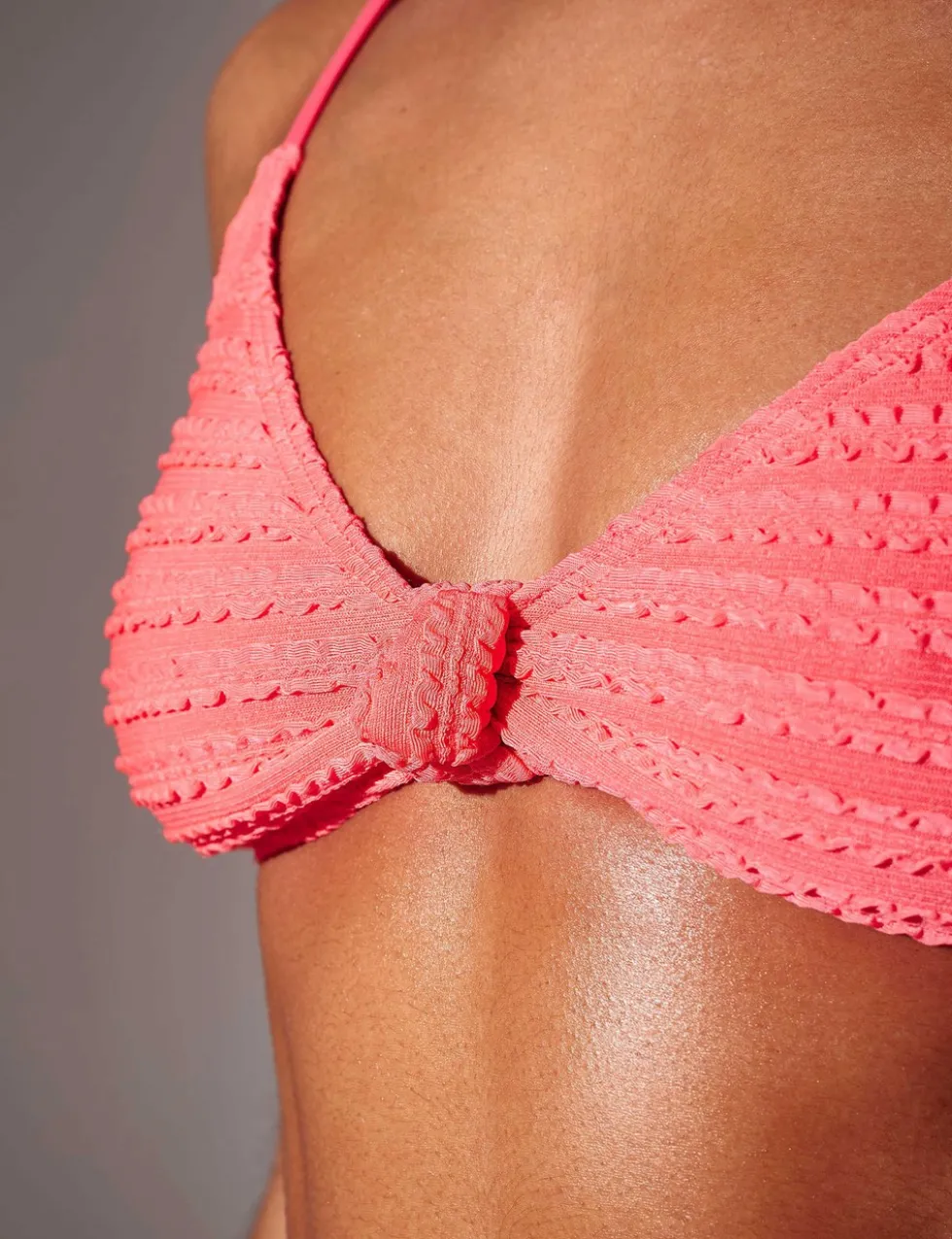 Textured Padded Triangle Bikini Top