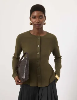 Textured Peplum Cardigan