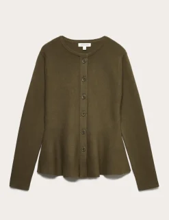 Textured Peplum Cardigan