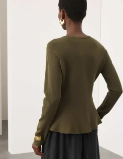 Textured Peplum Cardigan