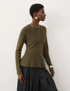 Textured Peplum Cardigan