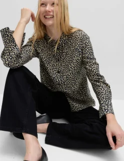 Textured Print Long Sleeve Shirt