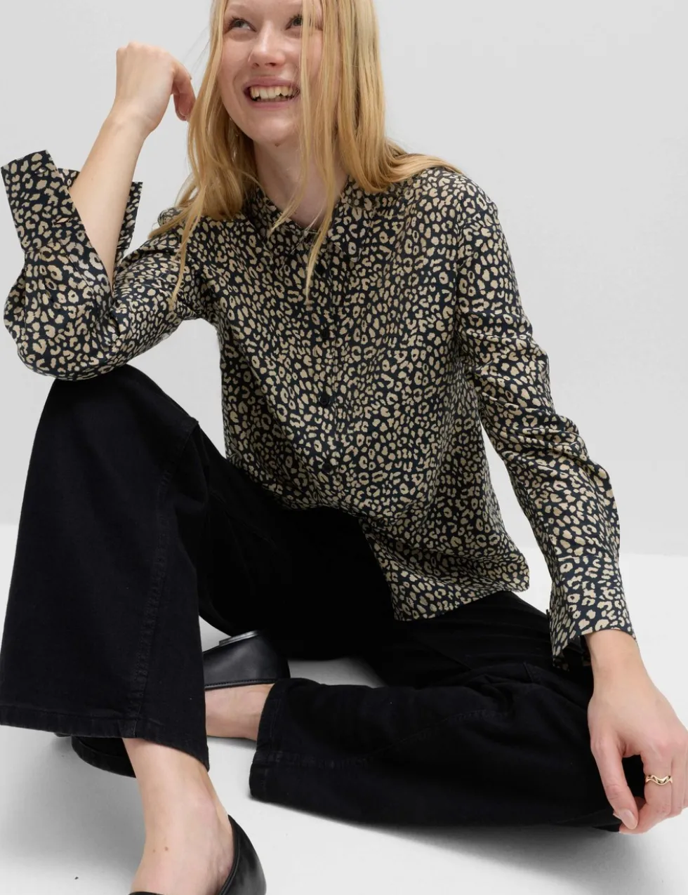Textured Print Long Sleeve Shirt
