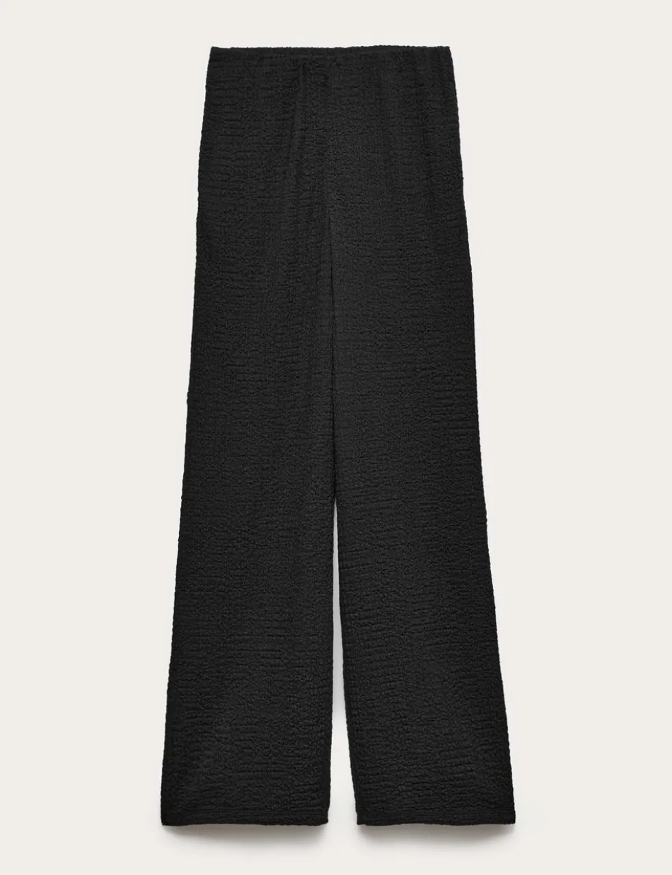 Textured Pull On Wide Leg Trousers