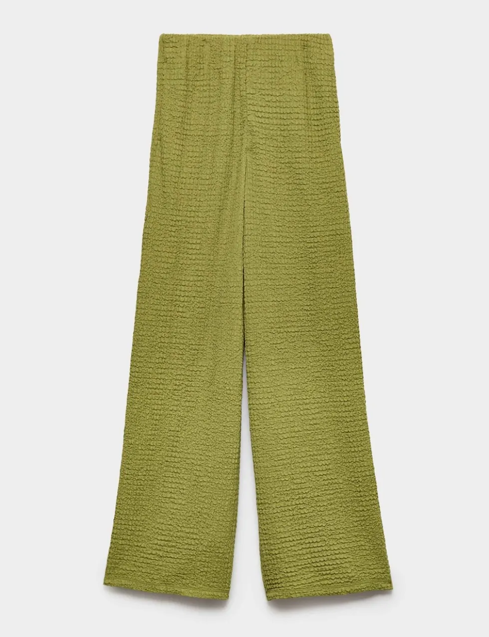 Textured Pull On Wide Leg Trousers