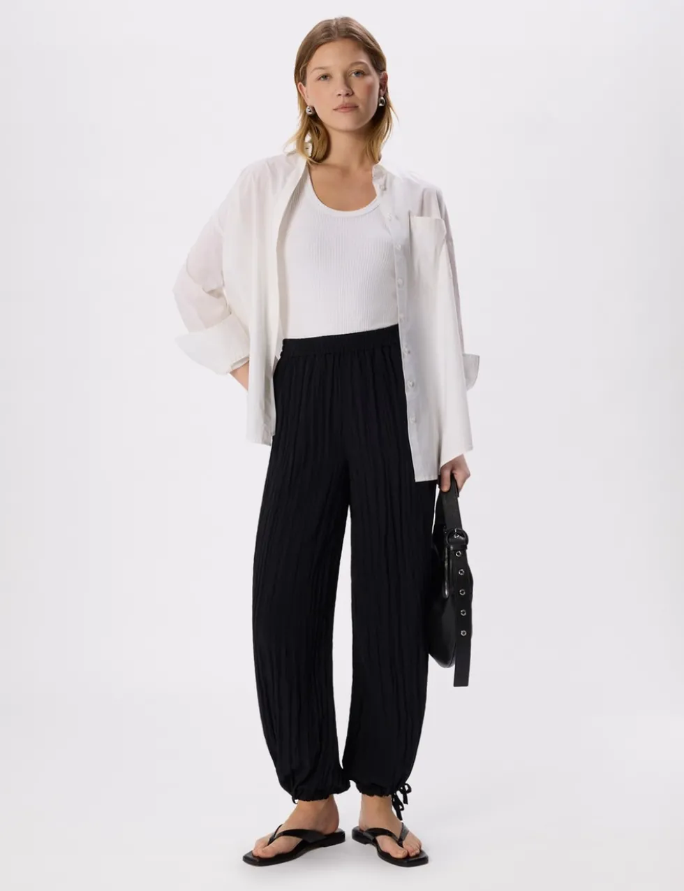 Textured Relaxed Cuffed Trousers