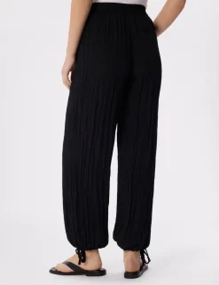 Textured Relaxed Cuffed Trousers