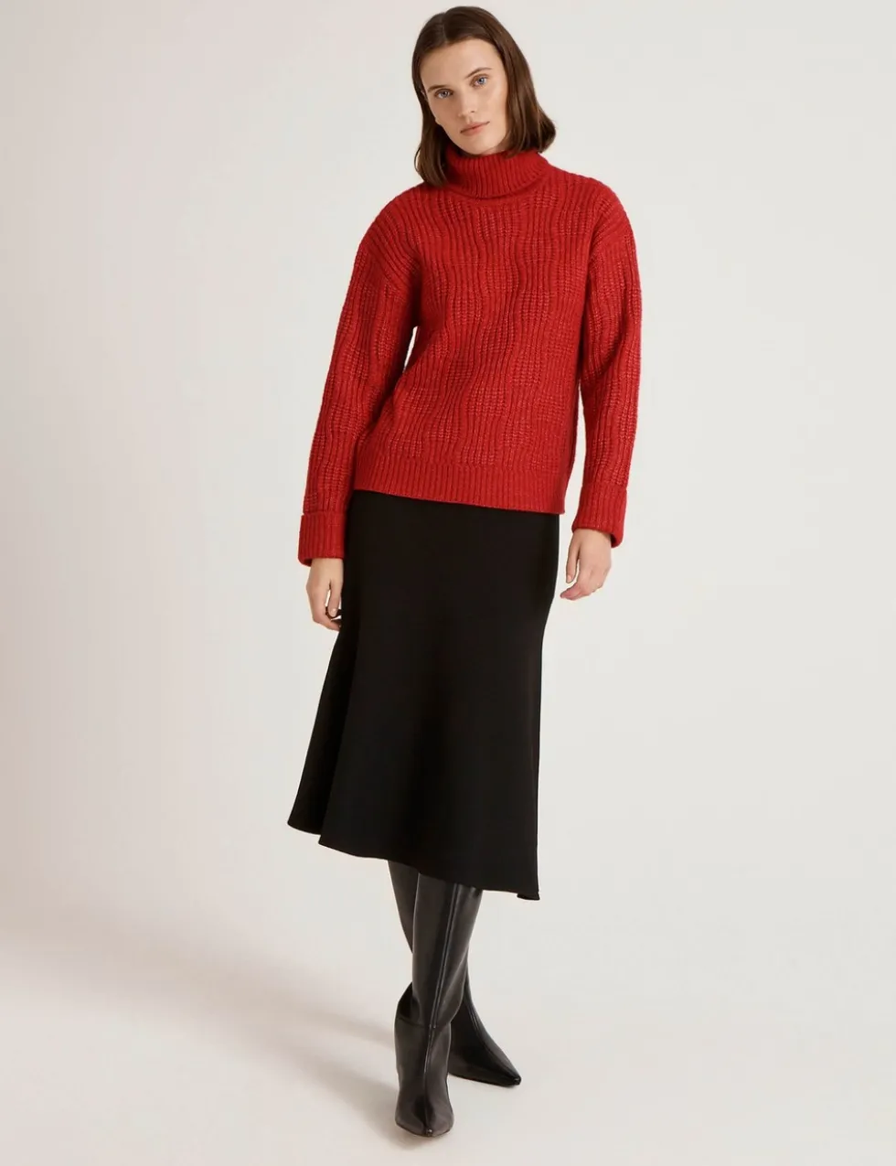 Textured Roll Neck Jumper