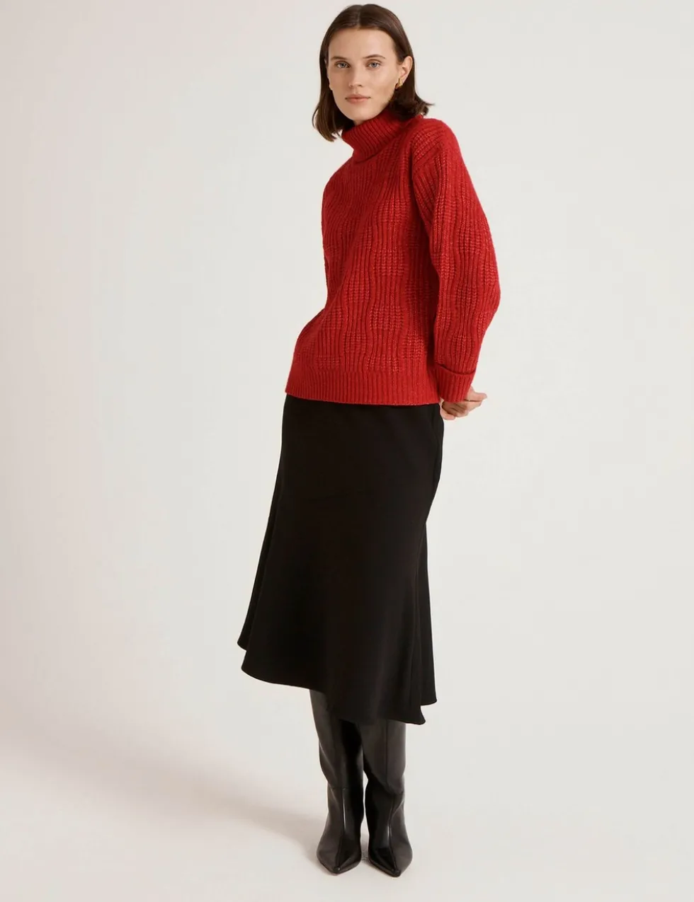 Textured Roll Neck Jumper