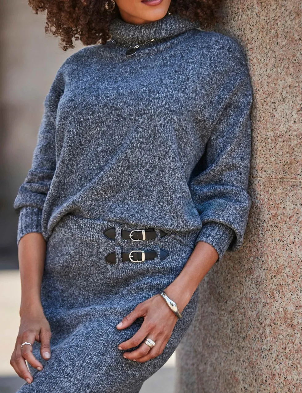 Textured Roll Neck Jumper
