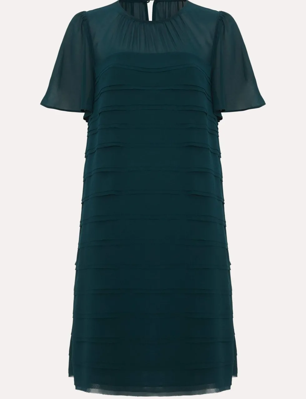 Textured Round Neck Mini Shift Dress