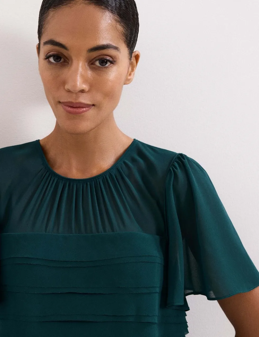 Textured Round Neck Mini Shift Dress