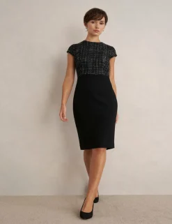 Textured Round Neck Mini Tailored Dress