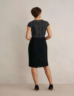Textured Round Neck Mini Tailored Dress