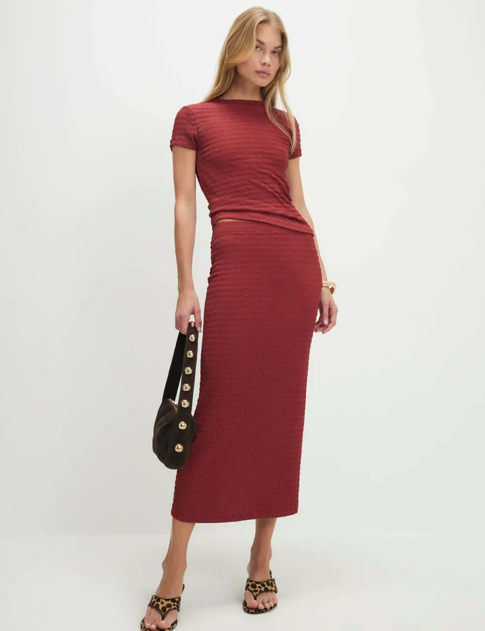 Textured Round Neck T-Shirt