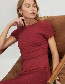 Textured Round Neck T-Shirt