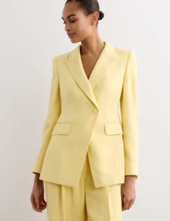 Textured Single Breasted Longline Blazer
