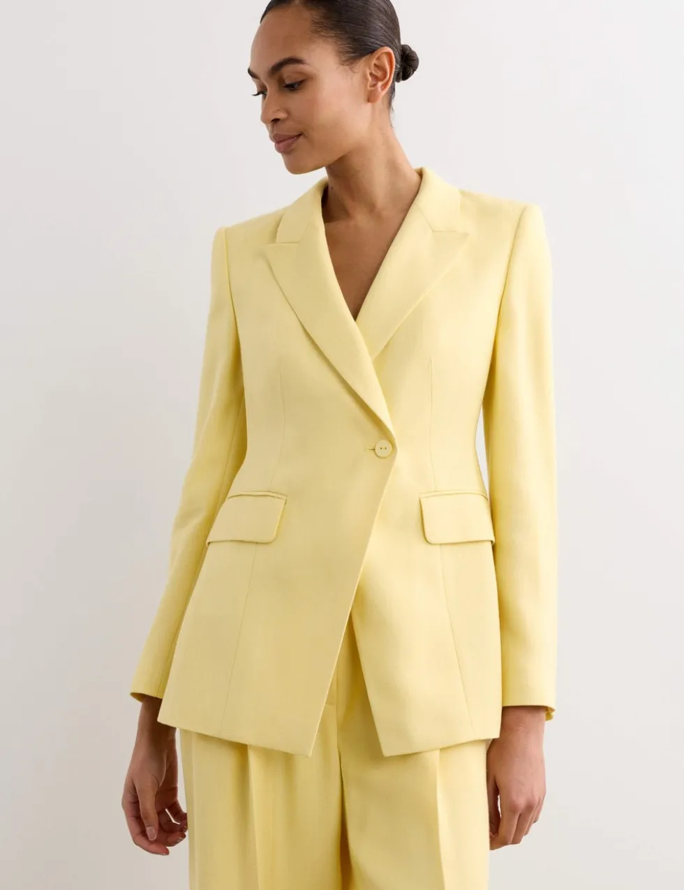 Textured Single Breasted Longline Blazer