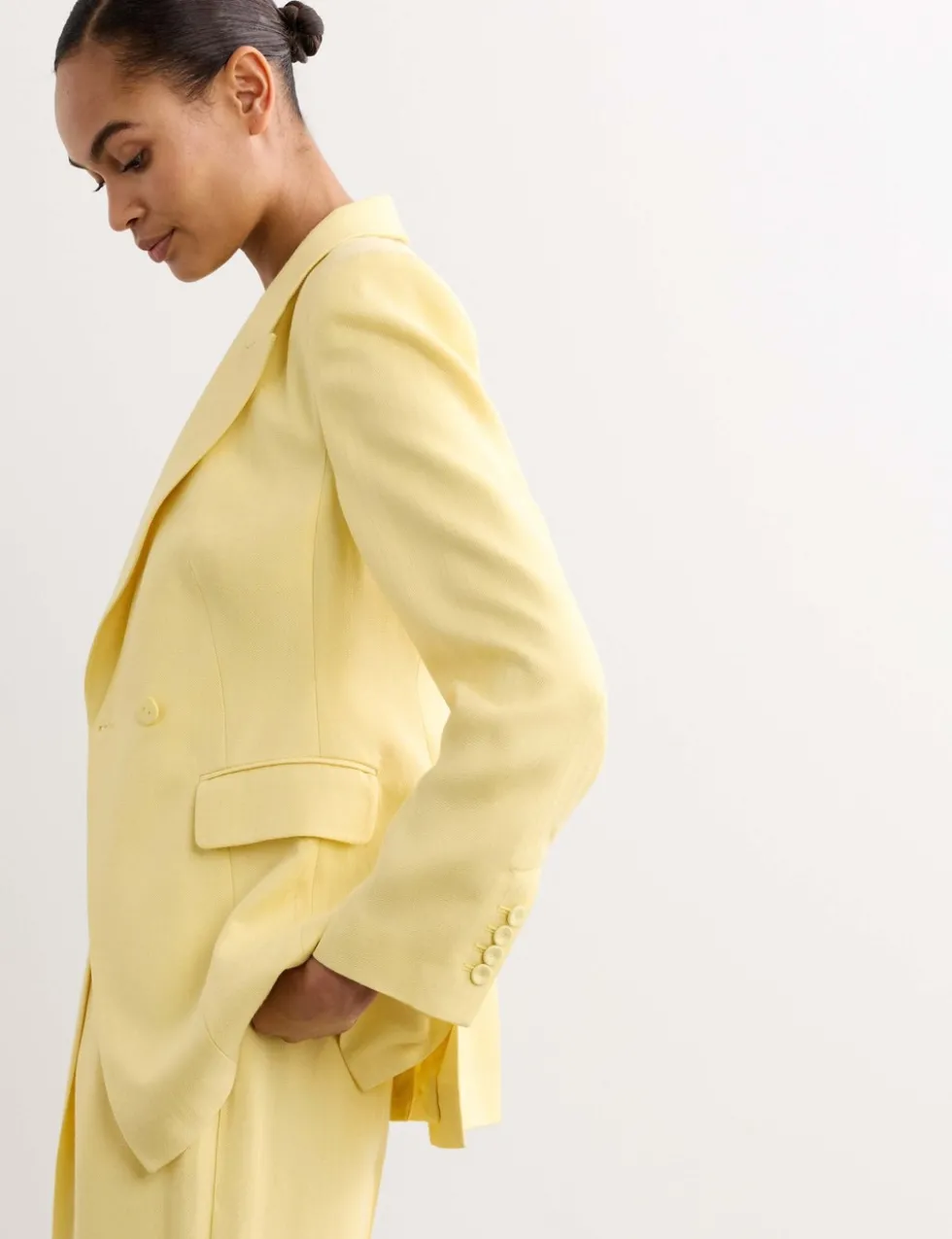 Textured Single Breasted Longline Blazer