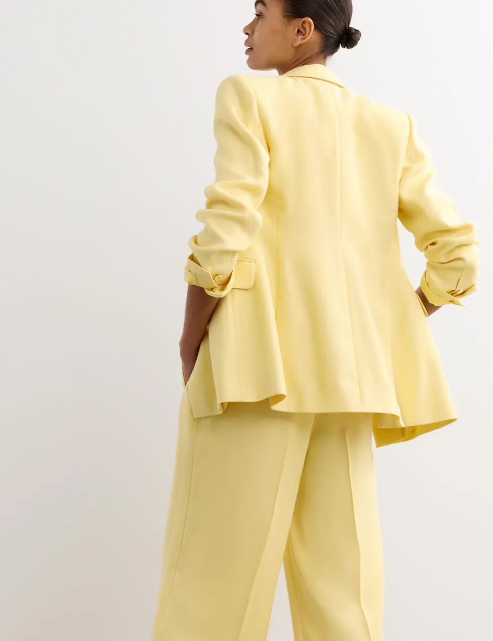 Textured Single Breasted Longline Blazer