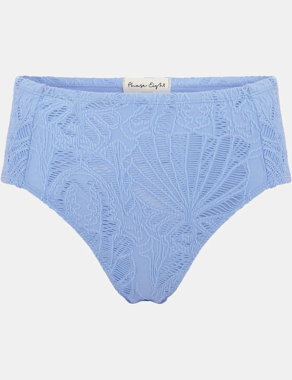 Textured Striped High Waisted Bikini Bottoms