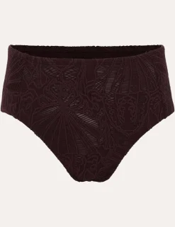 Textured Striped High Waisted Bikini Bottoms
