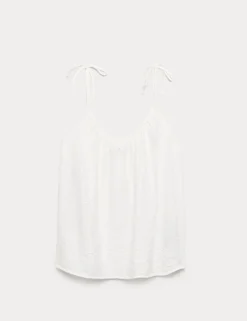 Textured Tie Detail Cami Top