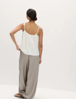 Textured Tie Detail Cami Top