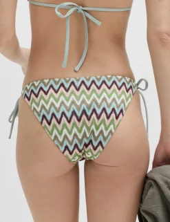 Textured Tie Side Bikini Bottoms