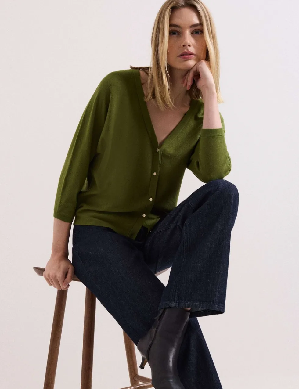 Textured V-Neck Cardigan