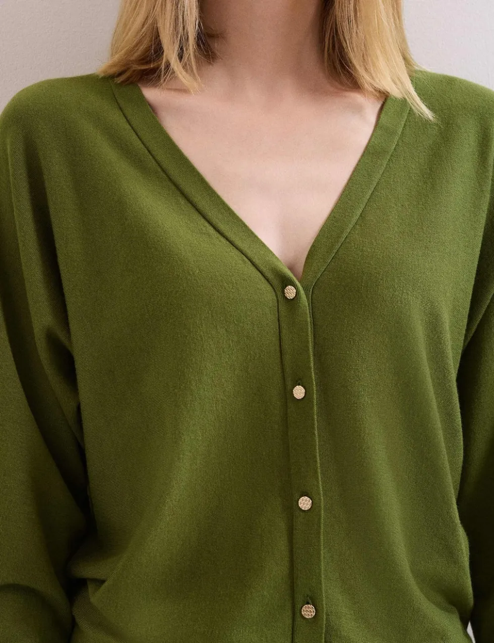 Textured V-Neck Cardigan