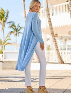 Textured V-Neck Edge to Edge Longline Cardigan