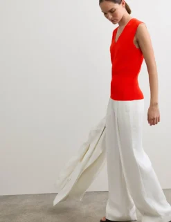 Textured V-Neck Knitted Vest
