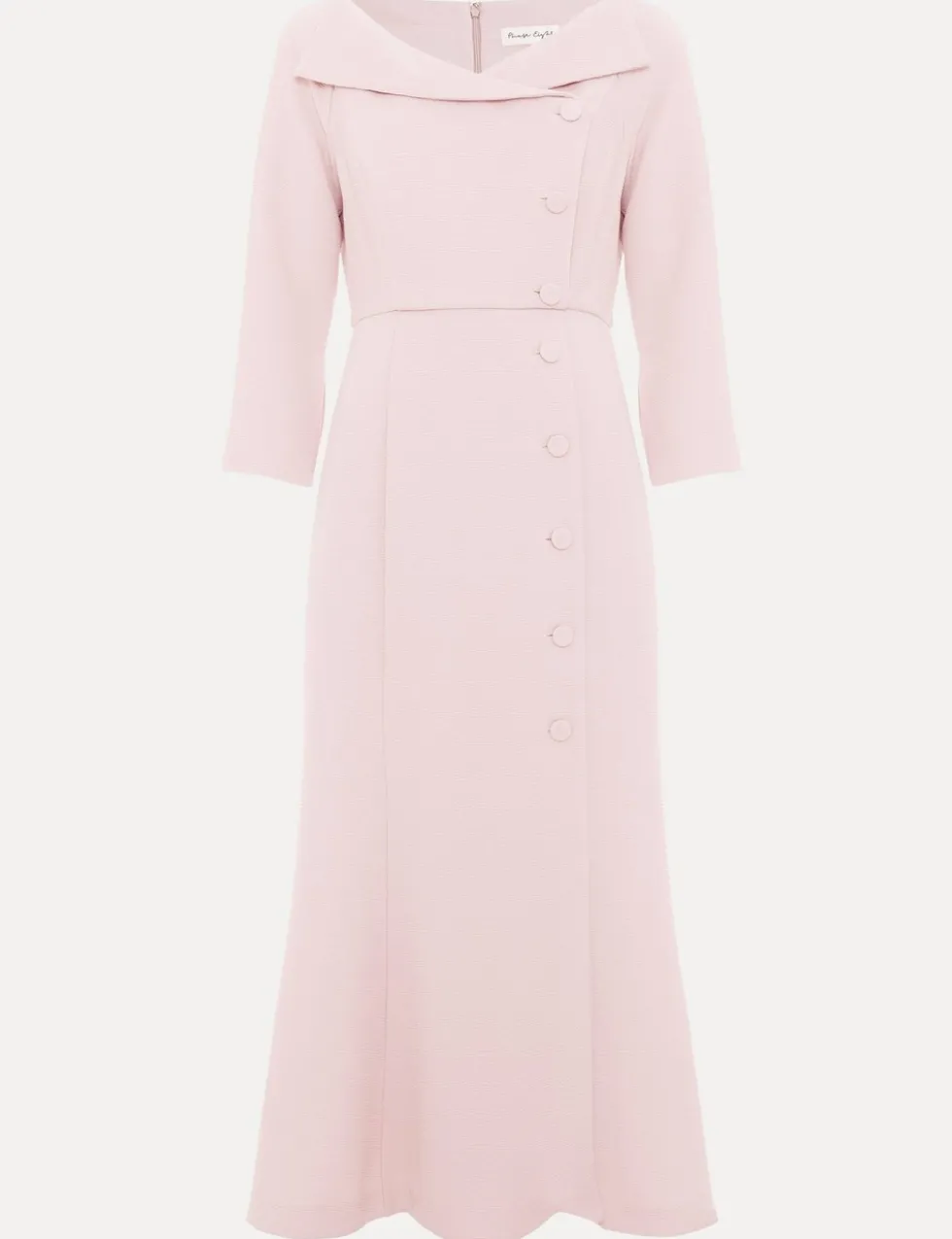 Textured V-Neck Midi Tailored Dress