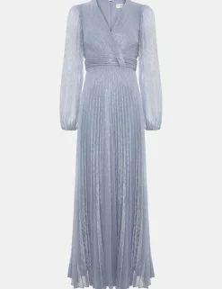 Textured V-Neck Midi Waisted Dress