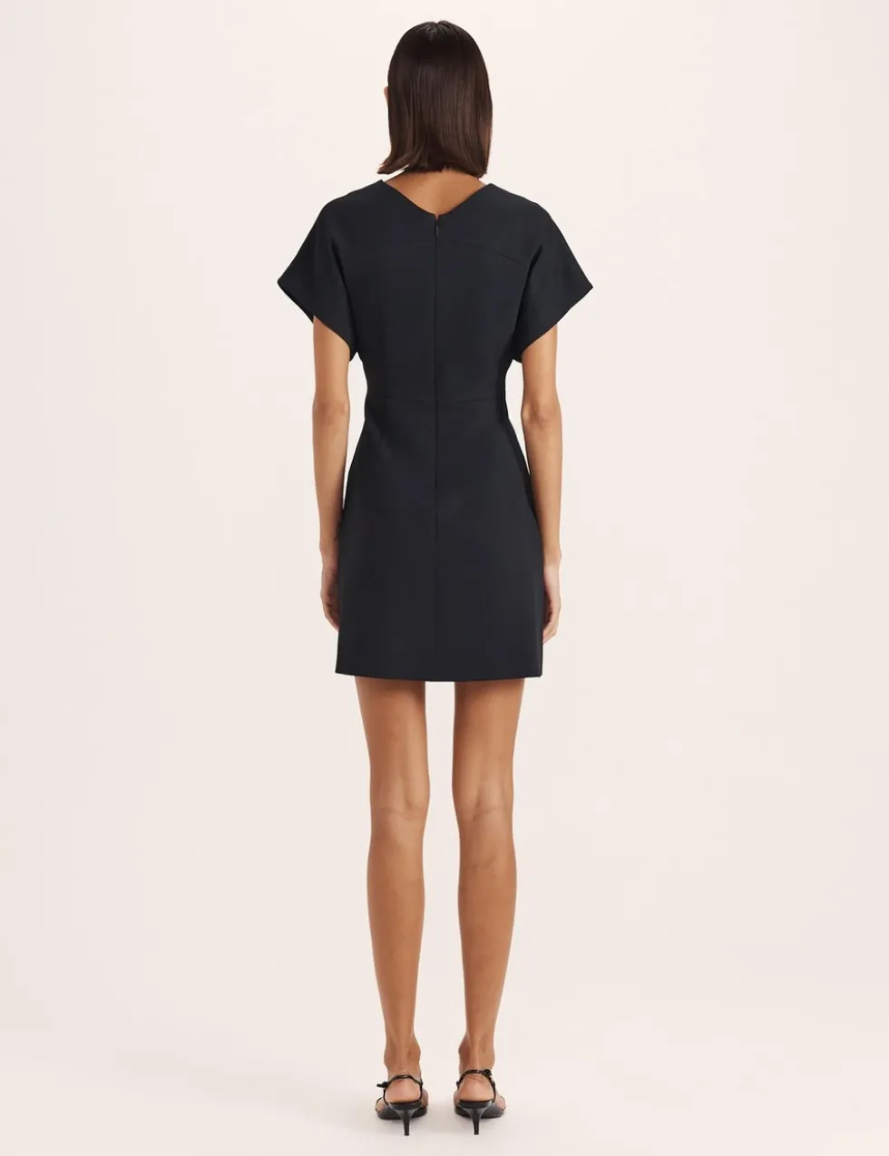 Textured V-Neck Mini Wrap Dress