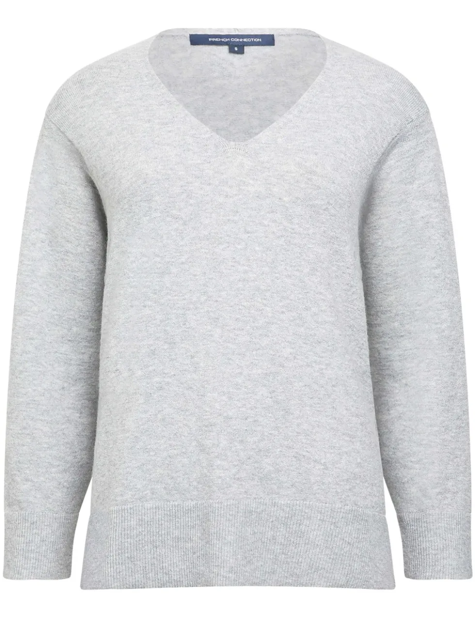 Textured V-Neck Relaxed Jumper with Wool
