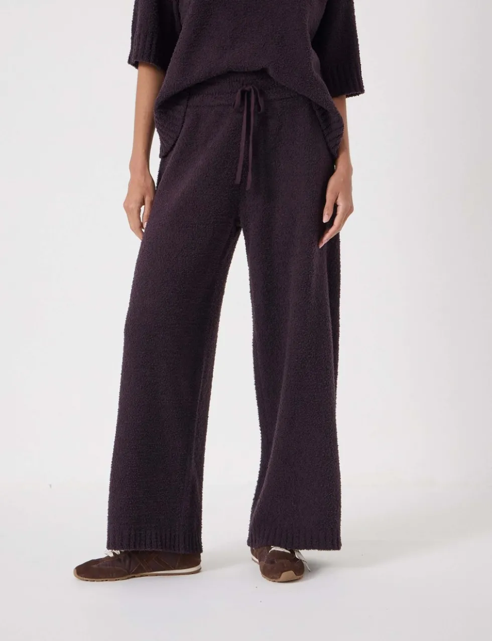 Textured Wide Leg Trousers