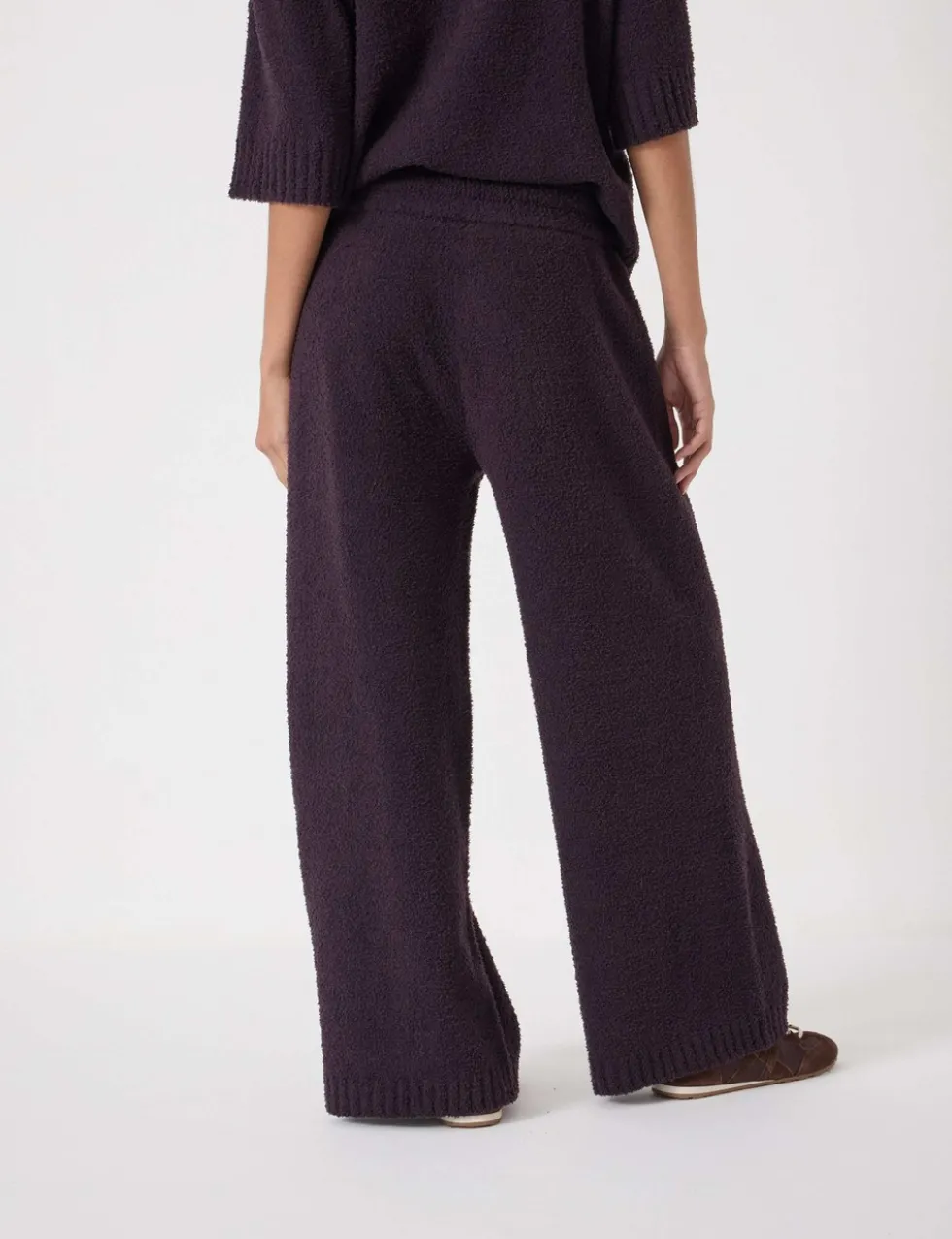 Textured Wide Leg Trousers