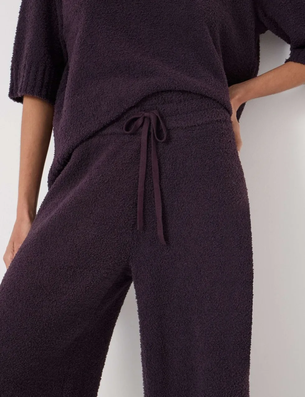 Textured Wide Leg Trousers