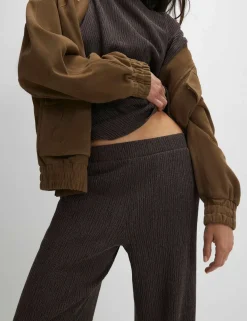 Textured Wide Leg Trousers