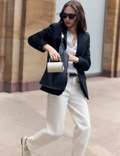 Tie Belted Blazer with Linen