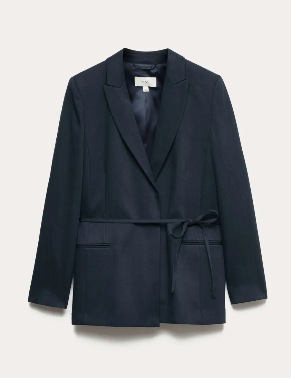 Tie Belted Blazer with Linen