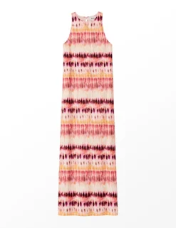Tie Dye Round Neck Maxi Column dress