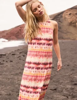Tie Dye Round Neck Maxi Column dress
