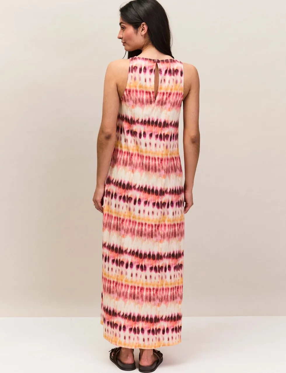 Tie Dye Round Neck Maxi Column dress