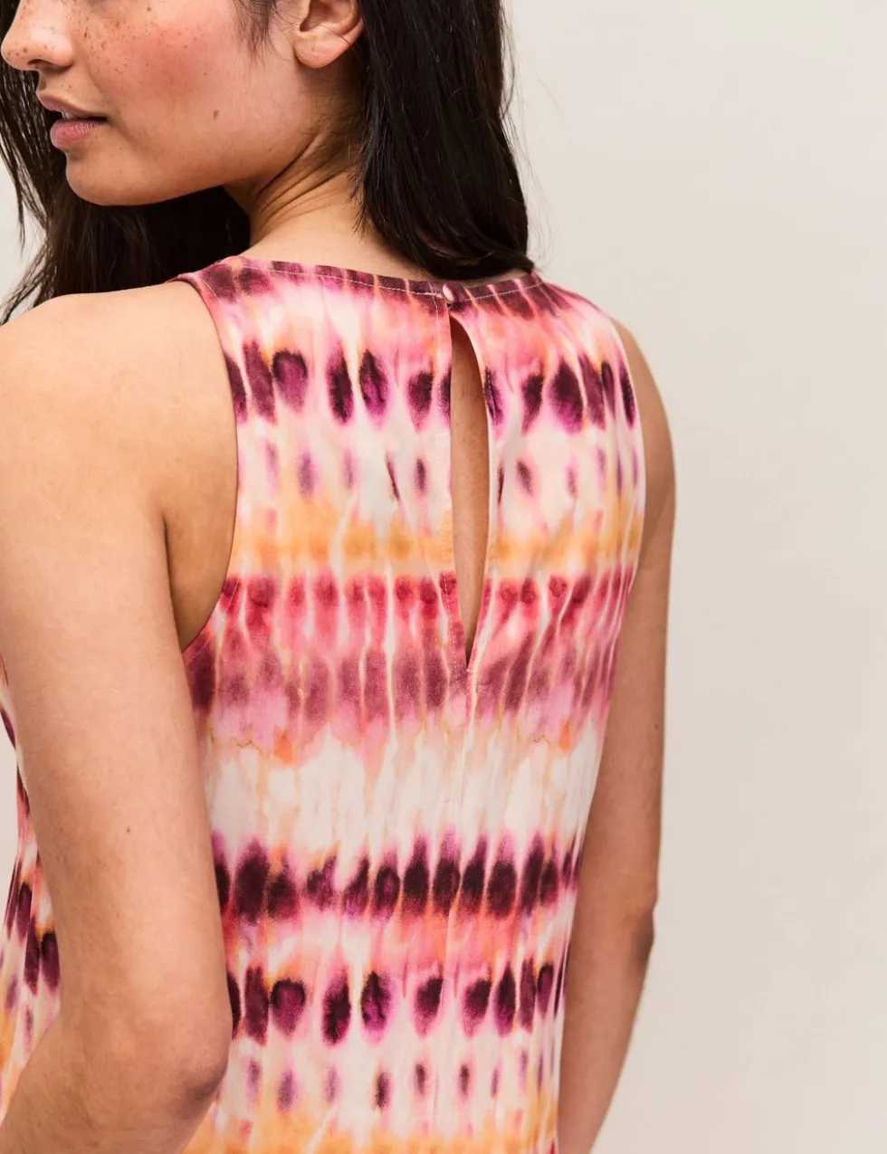 Tie Dye Round Neck Maxi Column dress
