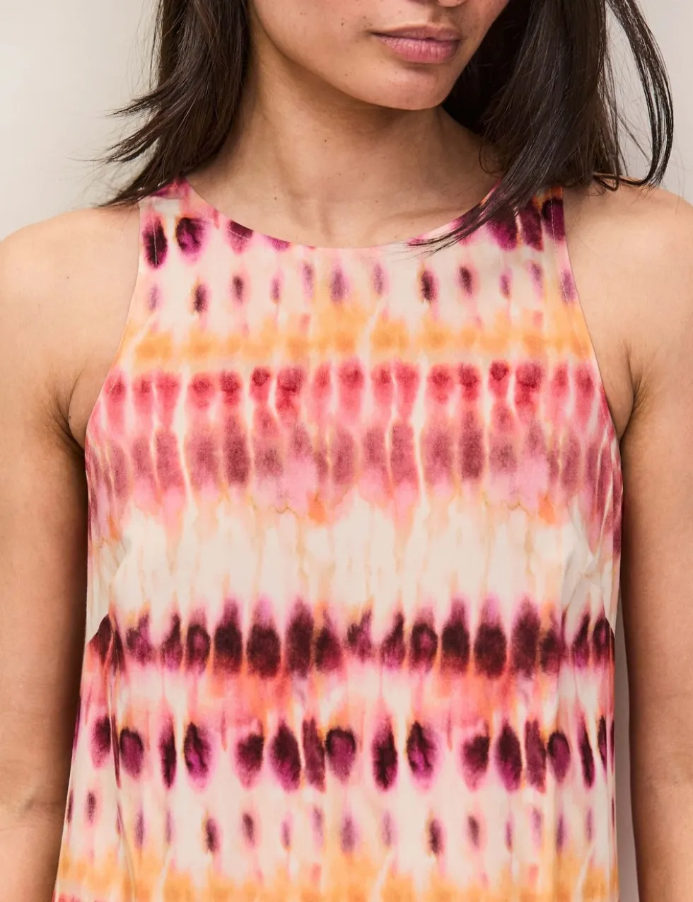 Tie Dye Round Neck Maxi Column dress