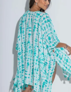 Tie Dye Tassel Kimono Beach Cover Up