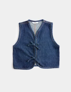 Tie Front Denim Waistcoat (2-10 Yrs)